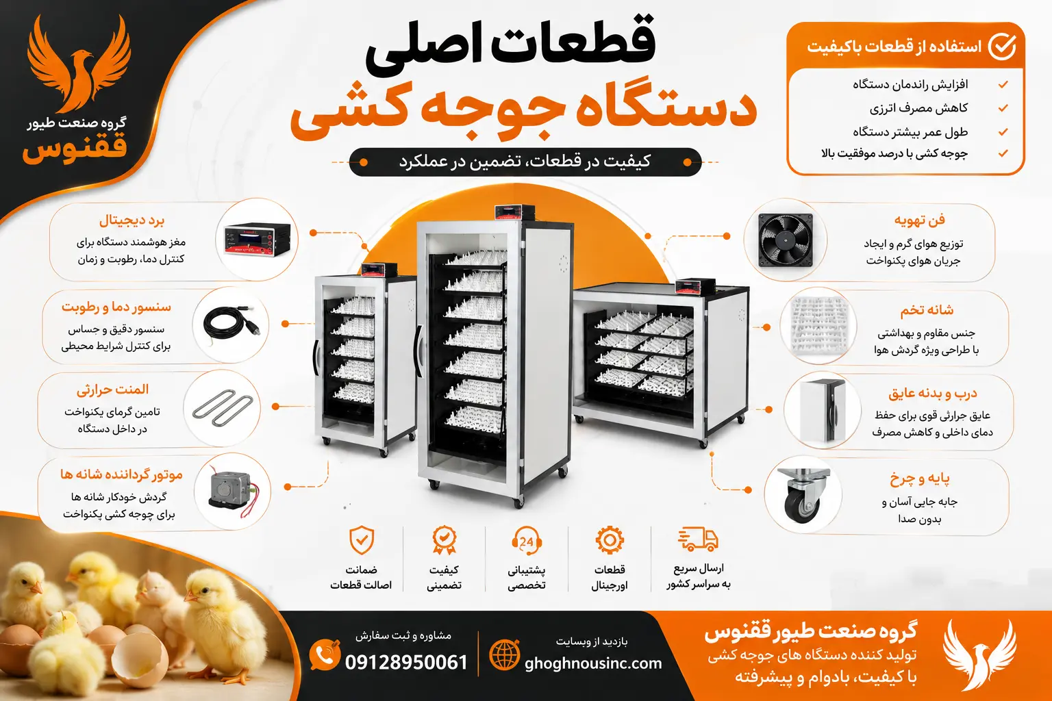 قطعات دستگاه جوجه کشی
