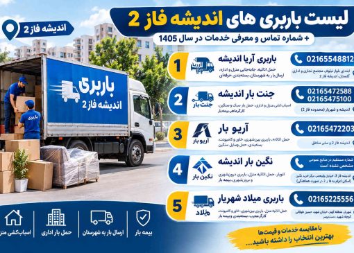لیست باربری های اندیشه فاز 2 + شماره تماس و معرفی خدمات در سال 1405